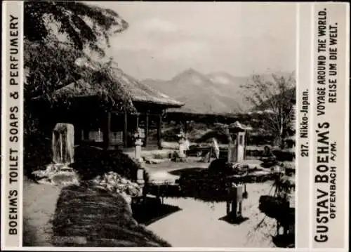 Foto Nikko Japan, Gartenpartie, Reklame Gustav Boehm's Toilet Soaps