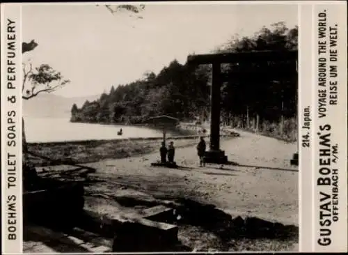 Foto Japan, Strandpartie, Tor, Reklame Gustav Boehm's Toilet Soaps