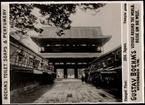 Foto Japan, Tempeltor, Reklame Gustav Boehm's Toilet Soaps