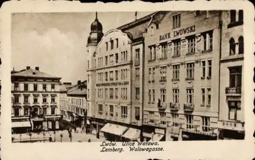 Ak Lwiw Lwów Lemberg Ukraine, Walowagasse, Bank Lwowski