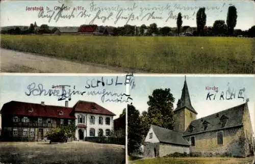 Ak Jerstedt Goslar am Harz, Gesamtansicht, Kirche, Schule