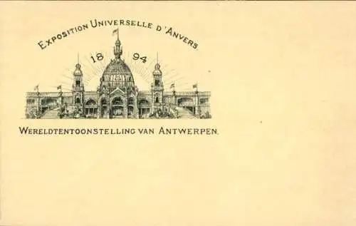 Vorläufer Ak Antwerpen Anvers Flandern, Weltausstellung 1894