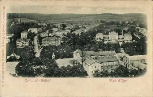 Relief Ak Bad Elster im Vogtland, Gesamtansicht der Stadt