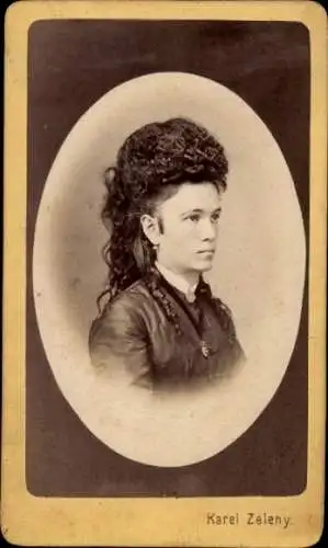 CdV Josefov Josefstadt Jaroměř Jermer Region Königgrätz, Portrait einer jungen Frau