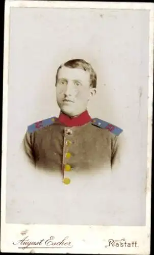 CdV Rastatt im Schwarzwald Baden, Deutscher Soldat in Uniform, Regiment 25, Portrait