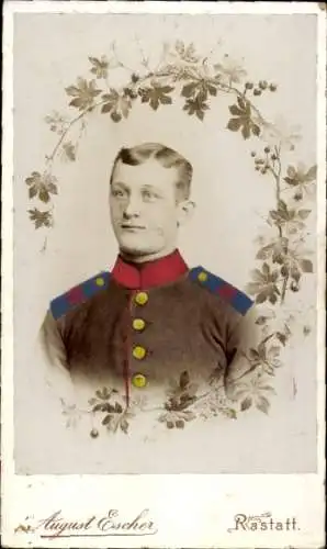 CdV Rastatt im Schwarzwald Baden, Deutscher Soldat in Uniform, Regiment 25, Portrait