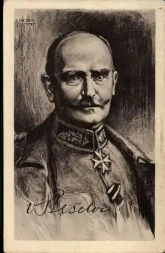 Künstler Ak Hans von Beseler, Portrait in Uniform