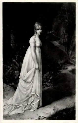 Künstler Ak Hortense de Beauharnais, Königin von Holland, Mutter Kaiser Napoleon III.,Selbstportrait