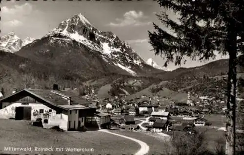 Ak Mittenwald in Oberbayern, Raineck, Wetterstein