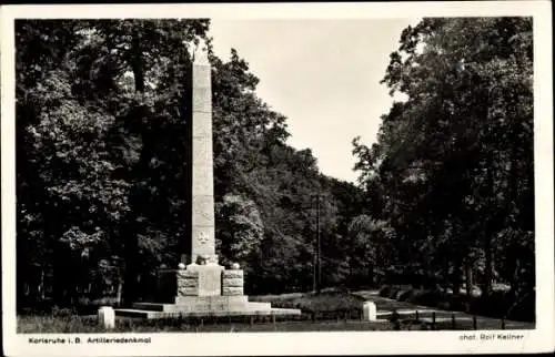 Ak Karlsruhe, Artilleriedenkmal am Schlossgarten