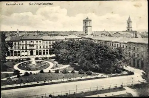 Ak Karlsruhe in Baden, Carl Friedrichsplatz