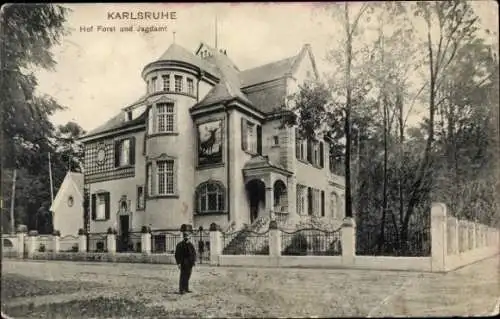 Ak Karlsruhe in Baden, Hof Forst, Jagdamt