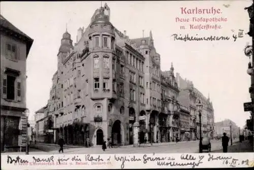 Ak Karlsruhe in Baden, Neue Hofapotheke, Kaiserstraße