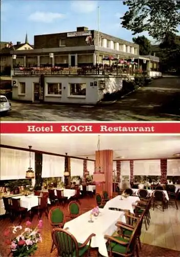 Ak Bigge Olsberg im Sauerland, Hotel Koch, Außenansicht, Speiseraum