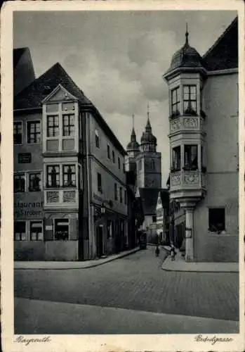 Ak Bayreuth in Oberfranken, Bedutgasse, Kirchtürme