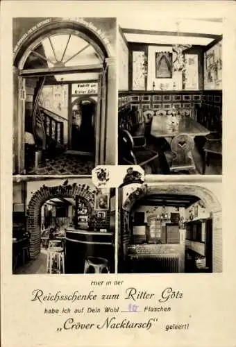 Ak Traben Trarbach an der Mosel, Reichsschenke zum Ritter Götz, Cröver Nacktarsch