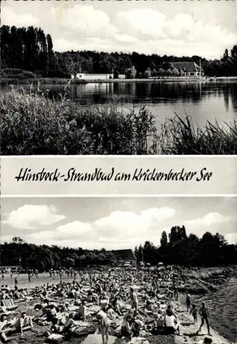 Ak Hinsbeck Nettetal am Niederrhein, Krickenbacker See, Strand, Badegäste