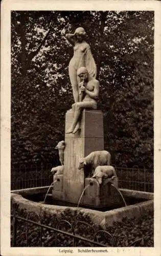 Ak Leipzig in Sachsen, Schäferbrunnen