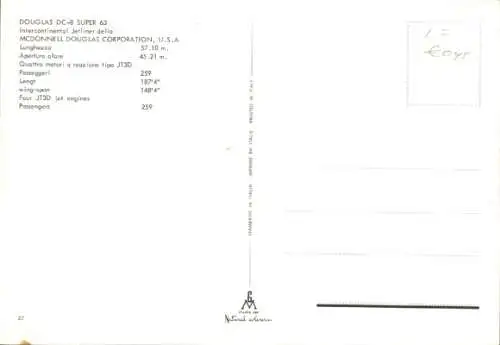 Ak Passagierflugzeug Douglas DC-8 Super 63