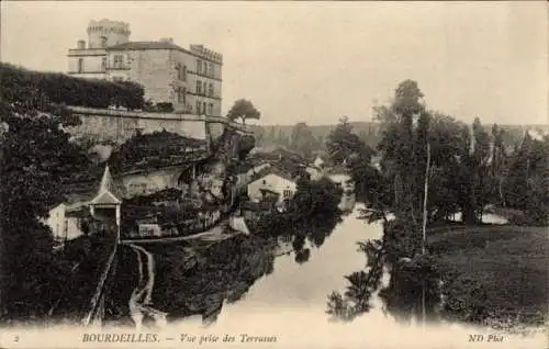 Ak Bourdeilles Dordogne, vue prise des Terrasses