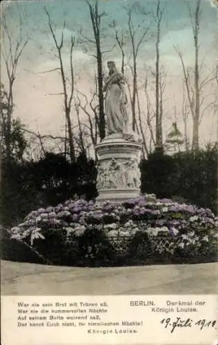 Ak Berlin Tiergarten, Königin Louise-Denkmal