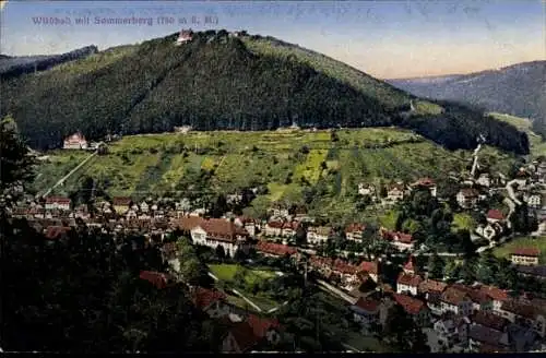 Ak Bad Wildbad im Schwarzwald, Gesamtansicht mit Sommerberg