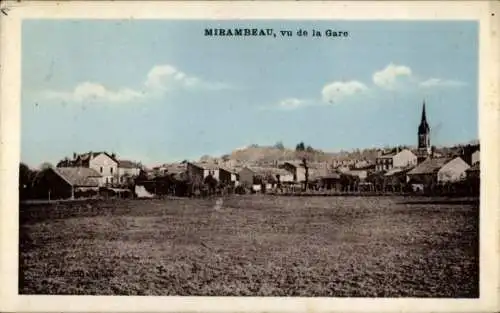 Ak Mirambeau Charente Maritime, Vu de la Gare, Turm