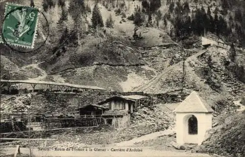 Ak La Giettaz Savoie, Route de Flumet, Carriere d'Ardoise