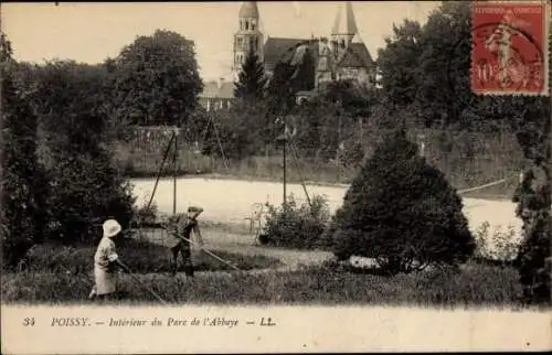 Ak Poissy Yvelines, Interieur du Parc de l'Abbaye