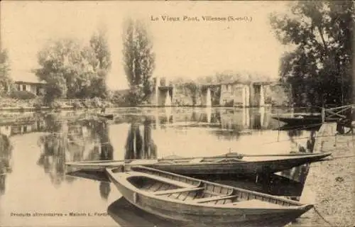 Ak Villennes sur Seine Yvelines, Alte Brücke