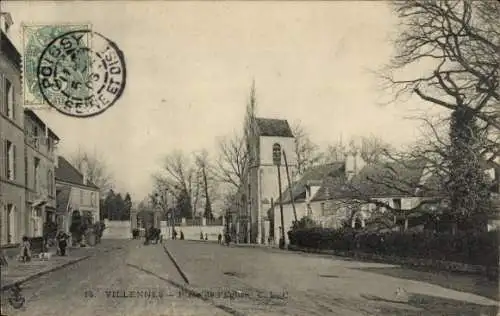 Ak Villennes sur Seine Yvelines, Place de l’Eglise