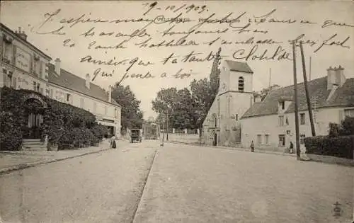 Ak Villennes sur Seine Yvelines, Place de l’Eglise