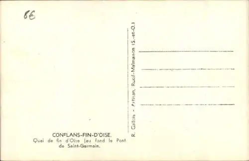 Ak Conflans Ende der Oise, Quai de end d’Oise am Fuße der Pont de Saint Germain, Zerstörung