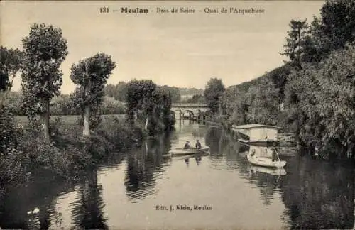 Ak Meulan und Yvelines, Bras de Seine, Quai de l’Arquebuse