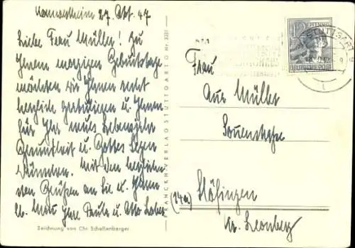 Künstler Ak Schellenberger C., Stuttgart, Leonhardskirche