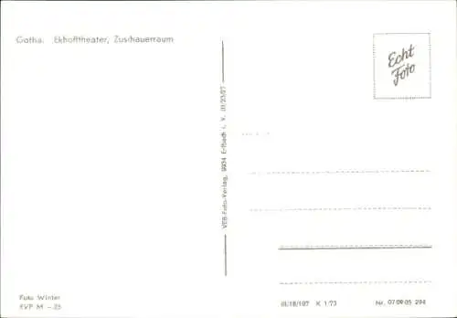 Ak Gotha in Thüringen, Ekhofftheater, Zuschauerraum