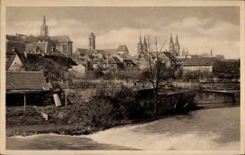 Ak Bamberg in Oberfranken, Teilansicht, Flussufer