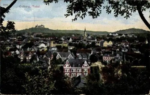 Ak Coburg Oberfranken, Blick a. d. Stadt, Veste, Kirche