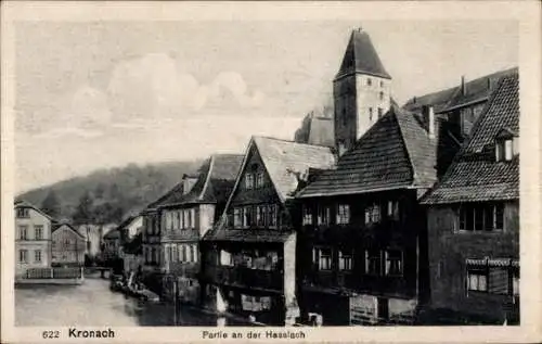 Ak Kronach in Oberfranken, Häuser an der Hasslach