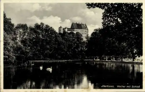 Ak Illertissen in Schwaben, Weiher mit Schloss