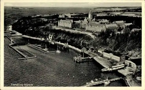 Ak Mürwik Flensburg in Schleswig Holstein, Marineschule, Fliegeraufnahme