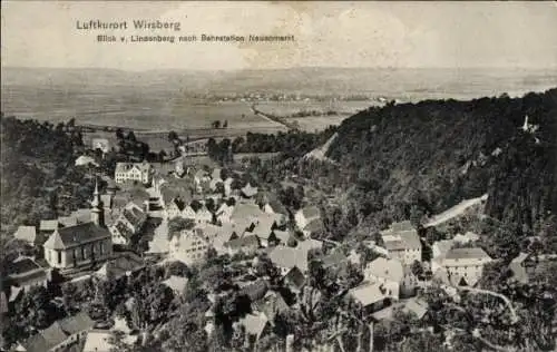 Ak Wirsberg im Fichtelgebirge, Panorama, Blick von Lindenberg Richtung Bahnstation Neuenmarkt