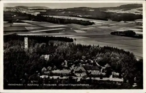 Ak Helmbrechts in Oberfranken, Panorama, Kirchberg, Restaurant, Fliegeraufnahme