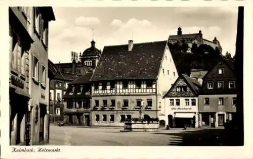 Ak Kulmbach in Oberfranken, Holzmarkt, Stadtschänke, Geschäfte