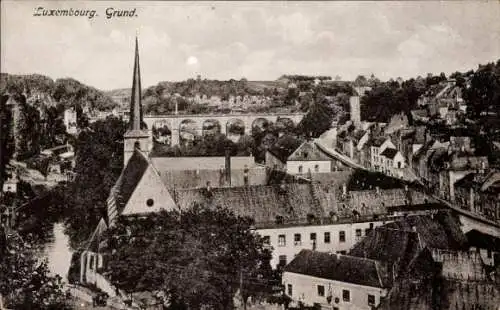 Ak Luxemburg Luxembourg, Grund, Totale der Stadt