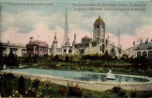 Ak Brüssel Brüssel, Ausstellung 1910, Pavillongruppe