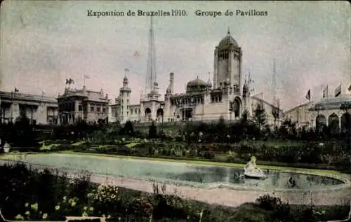 Ak Brüssel Brüssel, Ausstellung 1910, Pavillongruppe