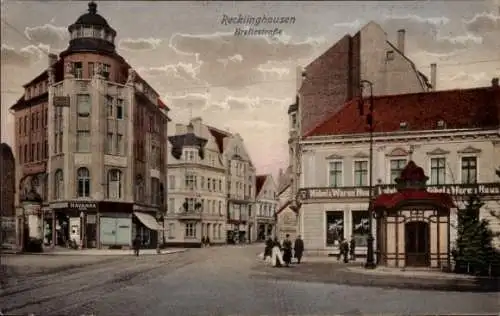 Ak Recklinghausen im Ruhrgebiet, Breitestraße, Möbel- und Warenhaus, Geschäft Havanna, Litfaßsäule