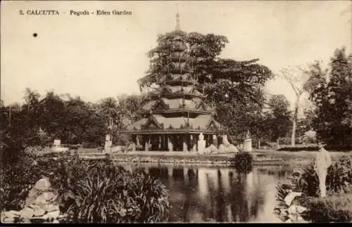 Ak Kalkutta Kolkata Kalkutta Indien, Pagode, Eden Garden