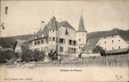 Ak Peseux Kanton Neuenburg Neuenburg, Schloss